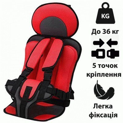 Автокрісло дитяче безкаркасне до 36 кг Червоне 43 фото