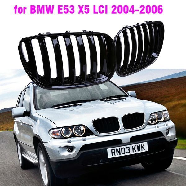 Решетки радиатора BMW X5 E53 (2003-2006) черный глянец БМВ Х5 Е53 Ноздри 701 фото