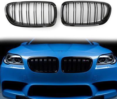 Решітки радіатора BMW 5 F10 подвійні ніздрі бмв ф10 чорний глянець 196 фото