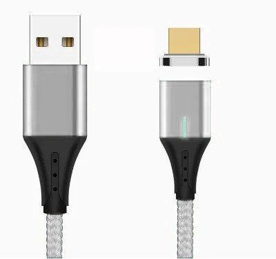 Магнітний кабель - Micro USB для заряджання і передачі даних 1 Метр Срібло Silver 1493570111 фото