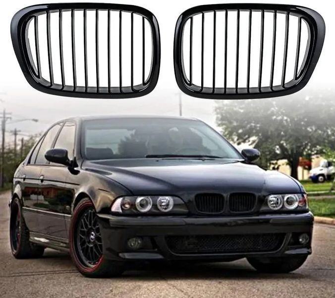 Решітки радіатора BMW 5 Series E39 (1995-2004) однореберні глянцеві 729 фото