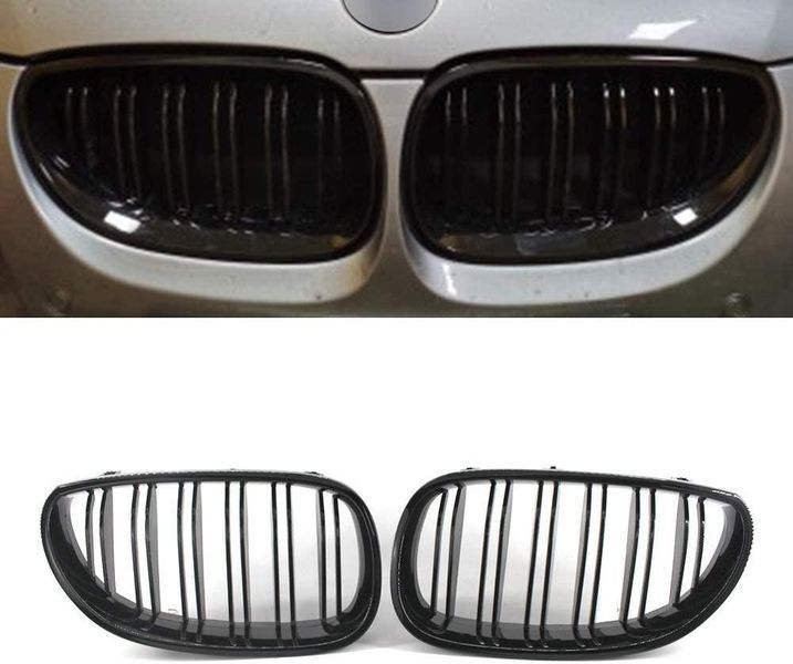 Решітки радіатора BMW E60 E61 БМВ 5 Серії Е60 Е61 Чорний глянець Подвійні ніздрі Е60 Е61 195 фото
