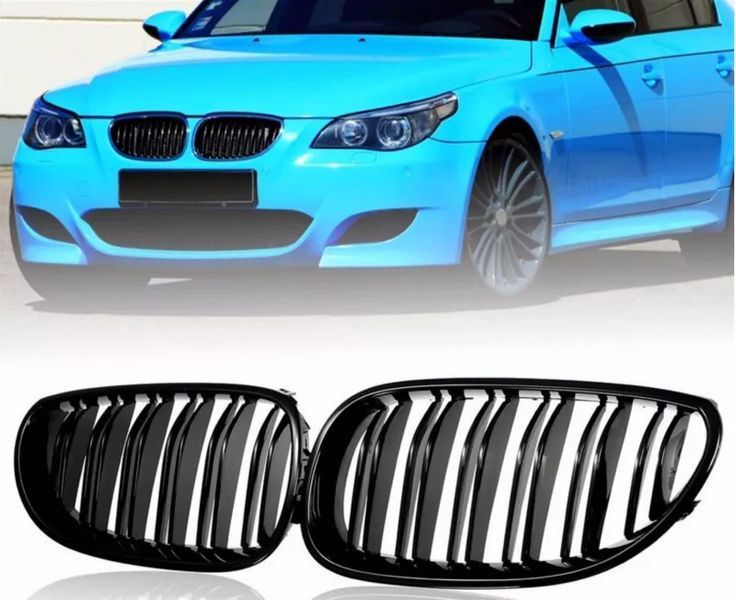 Решітки радіатора BMW E60 E61 БМВ 5 Серії Е60 Е61 Чорний глянець Подвійні ніздрі Е60 Е61 195 фото