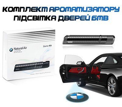 Ароматизатор БМВ Natural Air Starter Kit lava black Підсвічування дверей БМВ логотип BMW 1454 фото