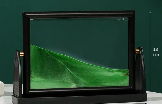 Картина антистресс Движущийся песок Песчаный пейзаж 3D - Зеленый 1636 фото