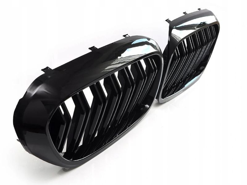 Решетки радиатора двойные ноздри BMW G30 / G31 / G38 / в стиле M5 F90 (2017 -2019) 5 Серии БМВ Г30 Г38 стиль M5 Черный глянец 741 фото