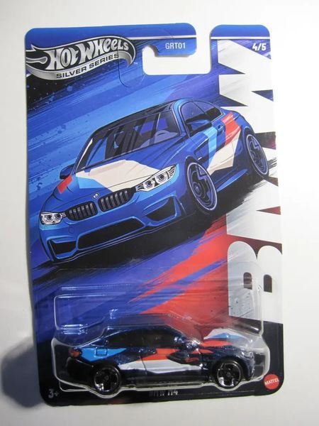 Машинка Hot Wheels BMW M4 (Silver Series) 1:64, Хот вілс БМВ М4 2204 фото