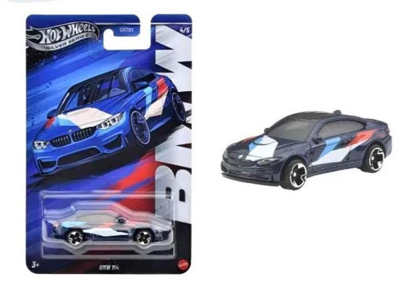 Машинка Hot Wheels BMW M4 (Silver Series) 1:64, Хот вілс БМВ М4 2204 фото