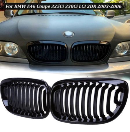 Решітка радіатора BMW E46/2003-2005. Купе рестайлінг чорний глянець 709 фото