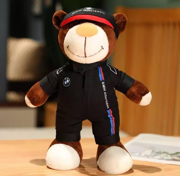 Плюшевый мишка BMW Motorsport в черном костюме, мягкие игрушки БМВ 2165 фото
