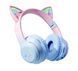 Безпроводные игровие наушники с ушками с подсветкой RGB CATEAR JST-BT035C Bluetooth Розово-фиолетовый 1706 фото 1