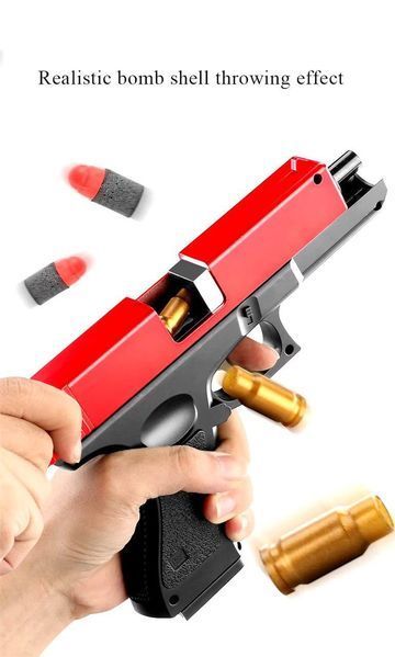 Игрушечный детский пистолет GLOCK с безопасными пулями, игрушечный глок с глушителем поролоновыми патронами 2002 фото