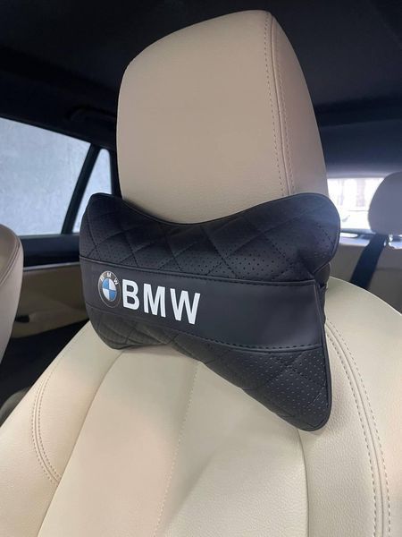 Автомобильная подушка на подголовник BMW, Подушка под шею с логотипом BMW БМВ 1 шт 2157 фото