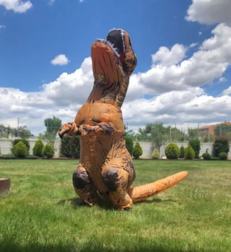 Надувной костюм Тираннозавра, T-Rex косплэй, Костюм динозавра, Надувной образ на мероприятие 1645 фото