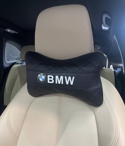 Автомобильная подушка на подголовник BMW, Подушка под шею с логотипом BMW БМВ 1 шт 2157 фото