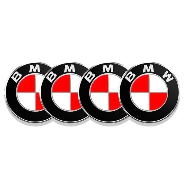 Ковпачки в диски BMW, Red-White, заглушки в колеса 68 мм 1952 фото