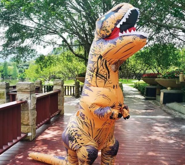Надувной костюм Тираннозавра, T-Rex косплэй, Костюм динозавра, Надувной образ на мероприятие 1645 фото