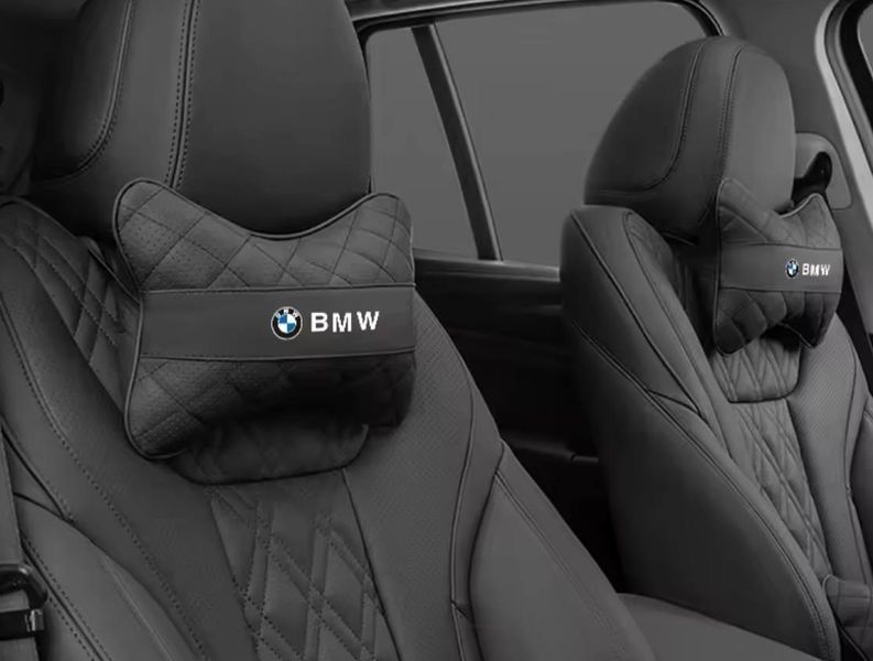 Автомобильная подушка на подголовник BMW, Подушка под шею с логотипом BMW БМВ 1 шт 2157 фото