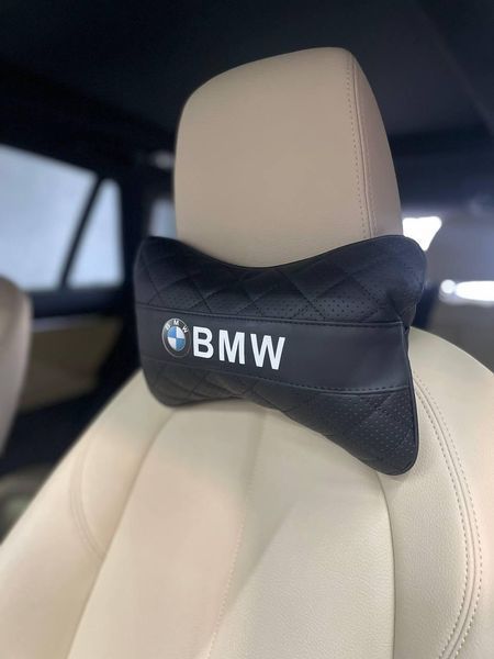 Комплект автомобильных подушек на подголовник BMW, Подушки под шею с логотипом BMW БМВ 2 шт 2158 фото