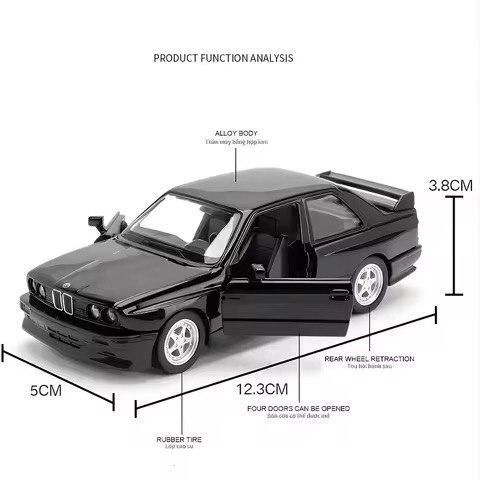 Модель автомобіля BMW M3 1987, масштаб 1:43, чорна, мініатюрна БМВ M3 E30 1987 2008 фото