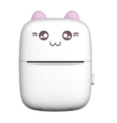 Фотопринтер без фарби Портативний Mini Printer котик Термопринтер ручний Bluetooth Кишеньковий друк 1651 фото