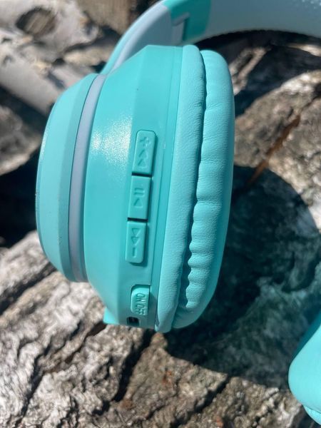 Беспроводные Bluetooth-наушники CATEAR BT618 с кошачьими ушками и LED-подсветкой (бирюзовые) 2187 фото