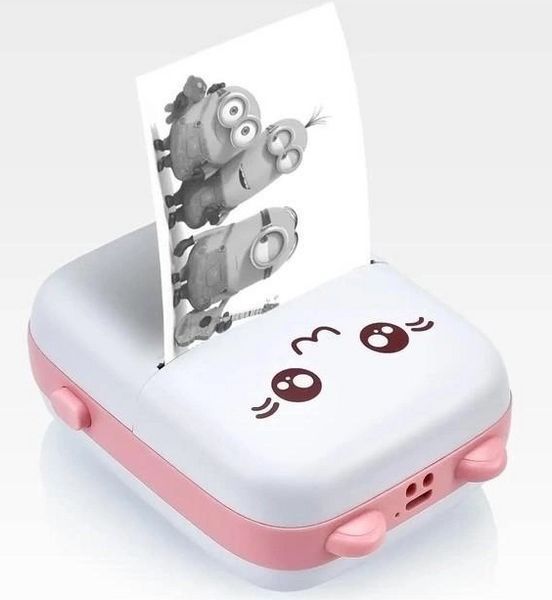 Фотопринтер без фарби Портативний Mini Printer котик Термопринтер ручний Bluetooth Кишеньковий друк 1651 фото