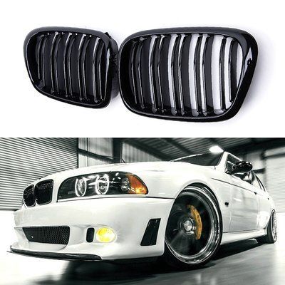 Решітки радіатора ніздрі подвійні BMW E39 бмв е39 (1995-2004) Чорний глянець 202 фото
