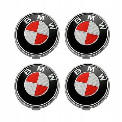 Ковпачки в диски BMW, Red-White, заглушки в колеса 68 мм (комлпект) 1953 фото