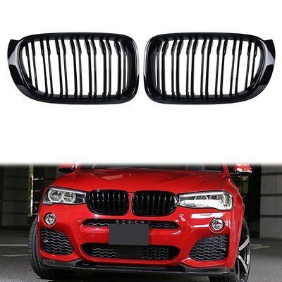 Решітки Радіатора Ніздрі подвійні BMW X3 F25 LCI / X4 F26 (2014-2017) рестайл Глянець 197 фото