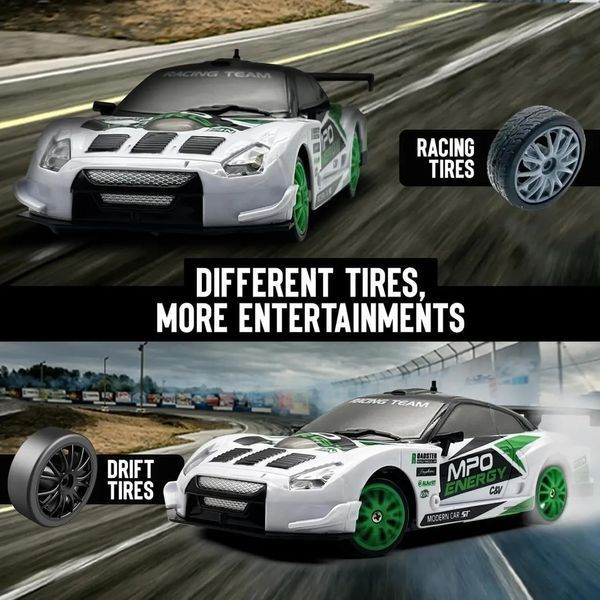 Радиоуправляемая игрушечная Дрифт машинка Nissan GT-R 4WD, "Racing Rally R/C" 1:43 с пультом и аксессуарами 1671 фото