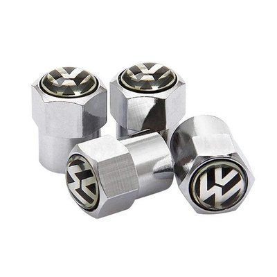 Ковпачки на ніпель для Volkswagen Alitek Short Silver (4 шт) 1855 фото