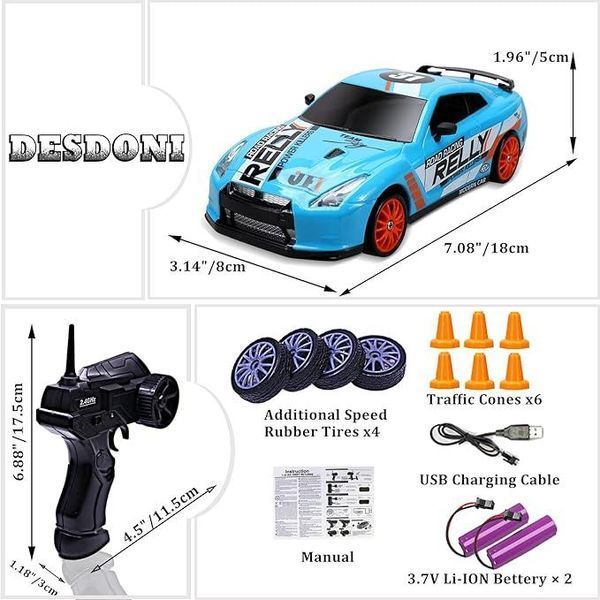 R/C Racing Rally Drift Returns Дрифт Машинка Скоростная на Пульте Управления и LED фарами на аккумуляторе 1672 фото