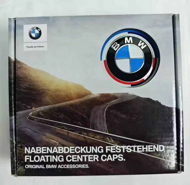 Ювілейні Фіксовані статичні ковпачки у диски BMW 50 Years Заглушки у диски БМВ 50 років 65 68 мм 2202 фото