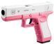 Пистолет детский игрушечный GLOCK с безопасными пулями, фирменным глушителем и поролоновыми патронами Розовый 2022 фото 2