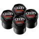 Захисні ковпачки на ніпеля AUDI з логотипом і написом (Black) комплект 4 шт. 1874 фото 1