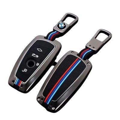 Металлический чехол для автоключа BMW M-стиля, 4 кнопки F-series графит 1779-1 фото