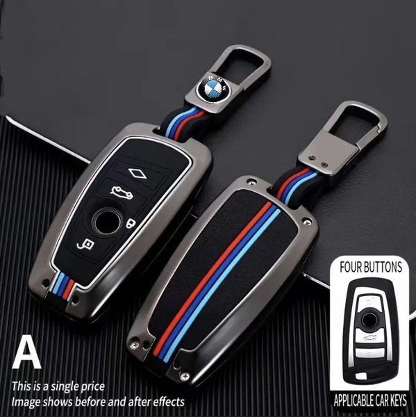 Металлический чехол для автоключа BMW M-стиля, 4 кнопки F-series графит 1779-1 фото