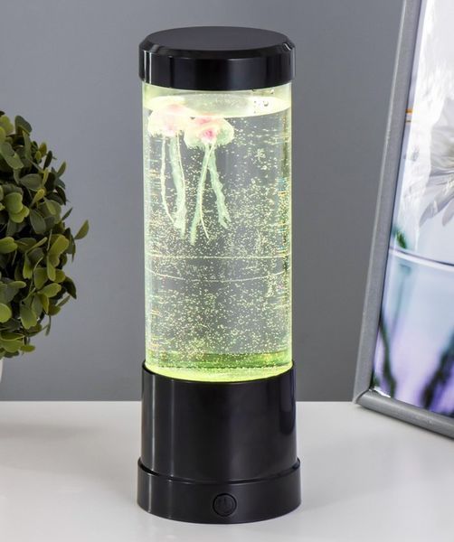 Лампа антистресс ночник с медузами в воде Разноцветное свечение Jellyfish Multicolor LED Lamp 1702 фото