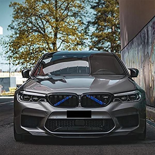 Декоративные вставки в решетку радиатора BMW F30 F32 3 4 Серии БМВ Синие 1530 фото