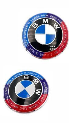 Комплект емблем на капот і багажник BMW M Performance, E-series, 82 мм / 74 мм, &laquo;50th Anniversary&raquo; 1965 фото