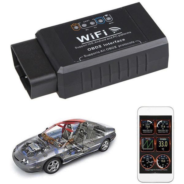 Діагностичний адаптер сканер OBD ELM327 Wifi IOS Android 1.5 v OBDII PIC pic18f25k80 241 фото