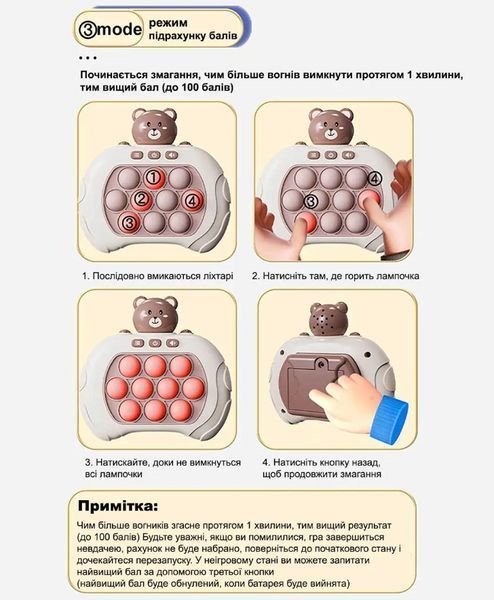 Электронная приставка Игровая консоль Quick Push Game Pop It антистресс интарактивная игрушка Поп И 1711 фото