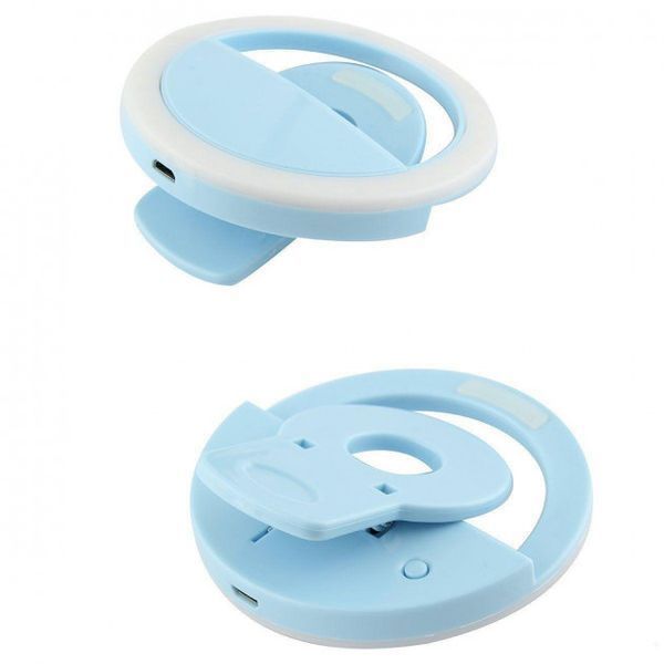 Селфи кольцо универсальное Selfie Ring Light USB Голубой RK-12 (RK12) кольцо для селфи вспышка подсветка usb 847918497 фото