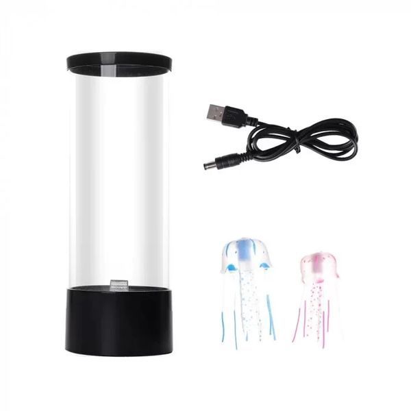 Лампа ночник со светодиодными медузами LED Jellyfish Mood Lamp 1956138479 фото