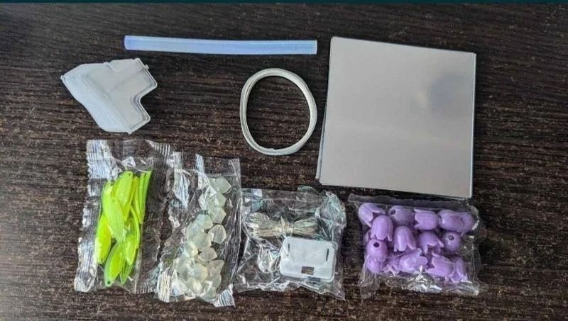 Декоративный светодиодный ночник DIY в виде куба с 3D-эффектом цветущих лилий и прозрачным корпусом, Purple 2075 фото