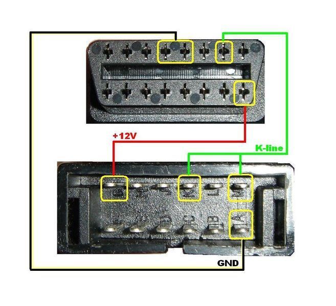 Перехідник GM12 12pin OBD1 на OBD2 16pin ВАЗ Daewoo ELM327 v1.5 Lanos 612 фото