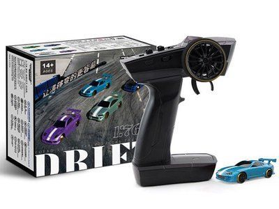 Міні дрифт машинка на радіокеруванні Turbo Racing C63 RC 1/76 drift car + 2 корпуси та підсвічування (блакитний). 2086 фото