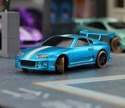 Мини дрифт машинка на радиоуправлении Turbo Racing C63 RC 1/76 drift car + 2 корпуса и подсветка (голубая) 2086 фото