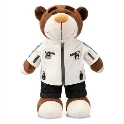 М'які іграшки БМВ Плюшевий Ведмедик Ведмідь BMW у стилі Motorsport Аксесуари БМВ в білій куртці 1396-2 фото